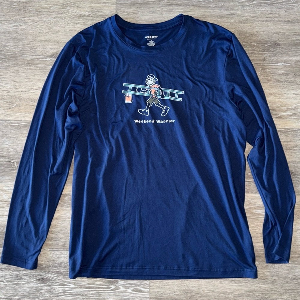 Life Is Good Men’s large, long sleeve, Weekend Warrior sleep shirt NWOT